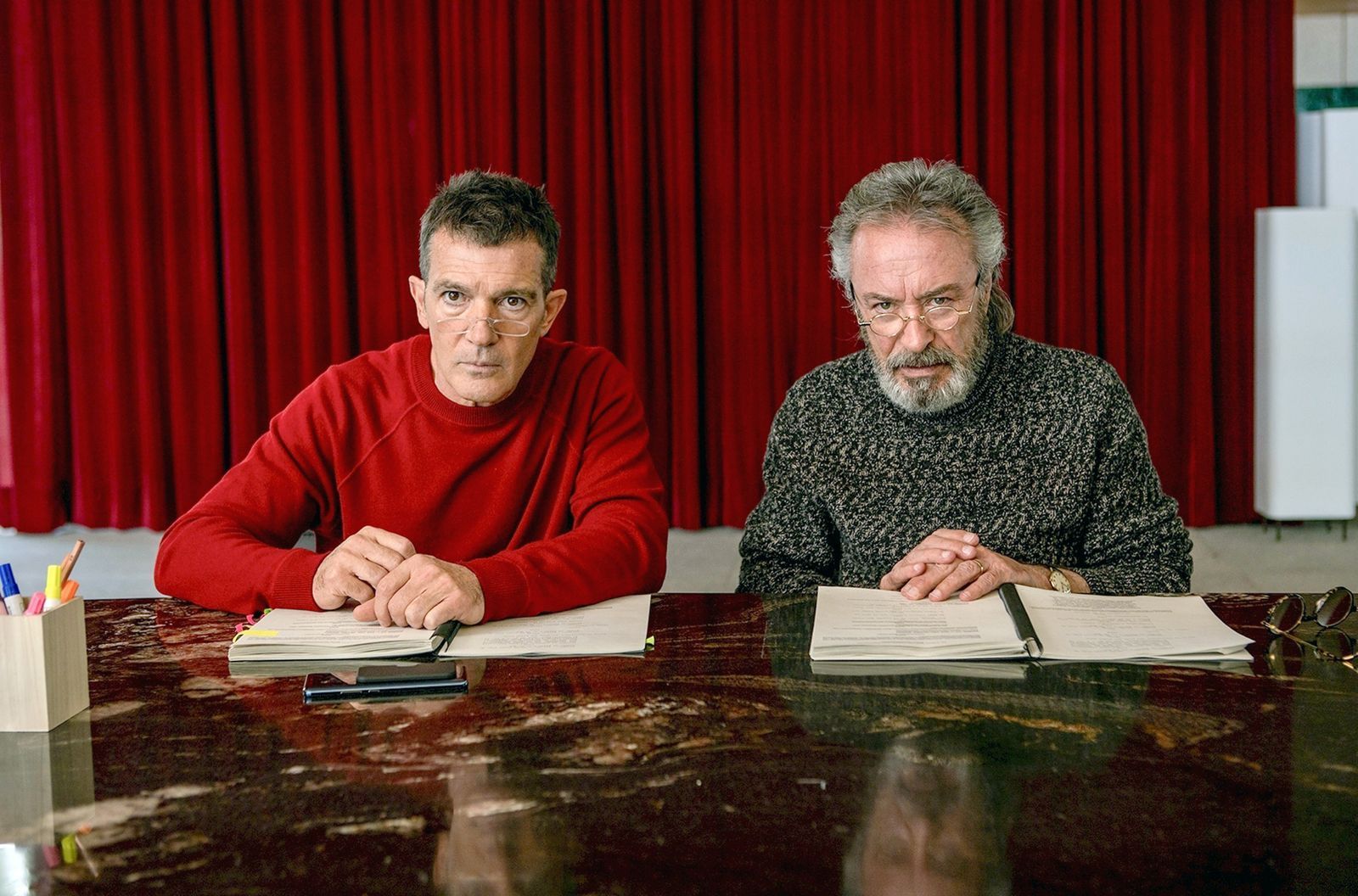 Félix (Antonio Banderas, links) und Iván (Oscar Martínez) sollen gemeinsam den „besten Film aller Zeiten“ drehen. Was mit einem großen Traum beginnt, endet im Desaster.  (Bild: Studiocanal)