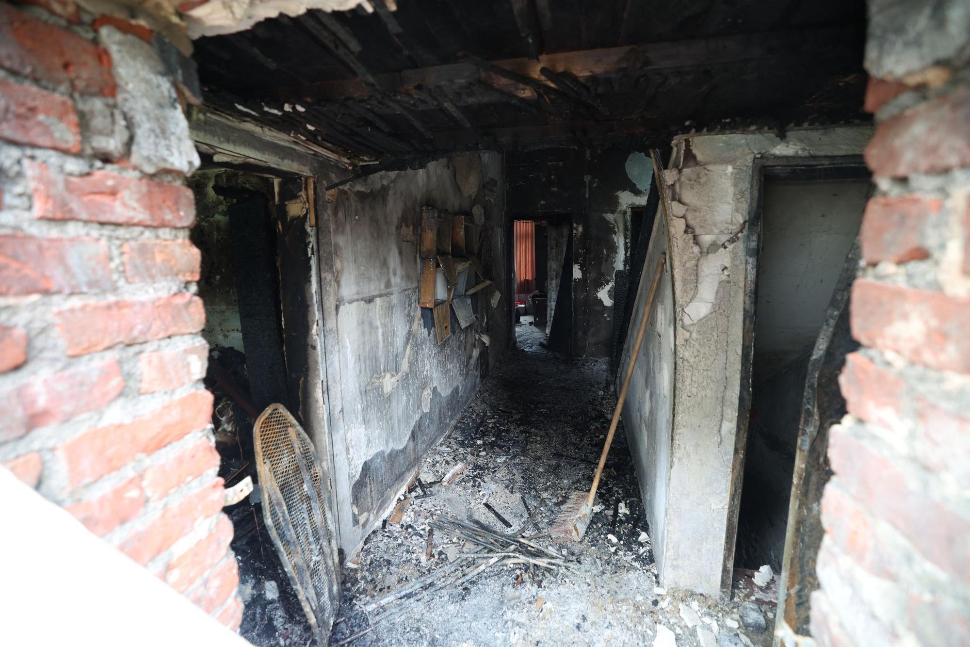 Eine ausgebrannte Wohnung nach einem Feuerinferno.