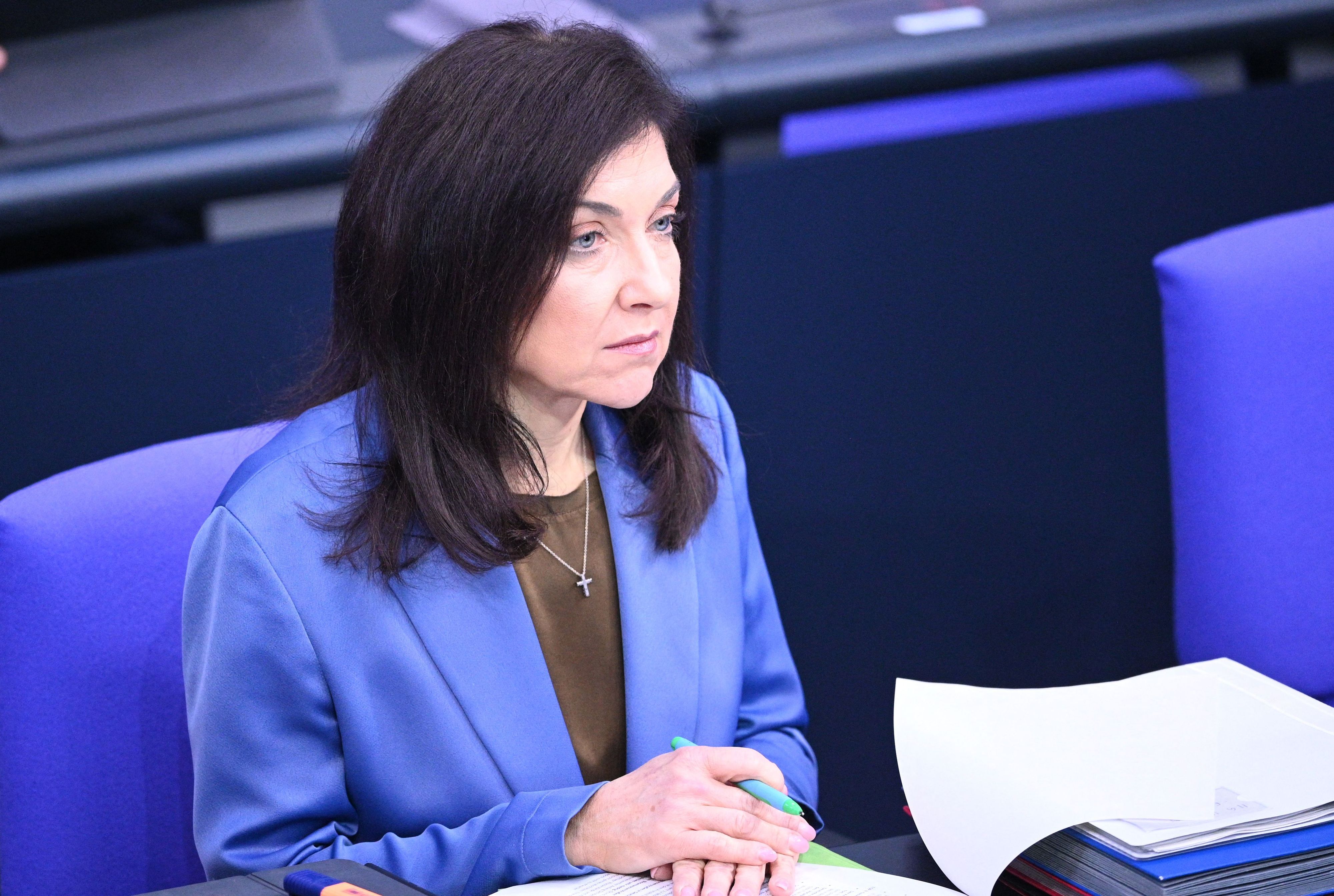Wirtschaftsministerin Katherina Reiche (CDU) im Bundestag bei der Parlamentsdebatte zur Energieversorgung Deutschlands.