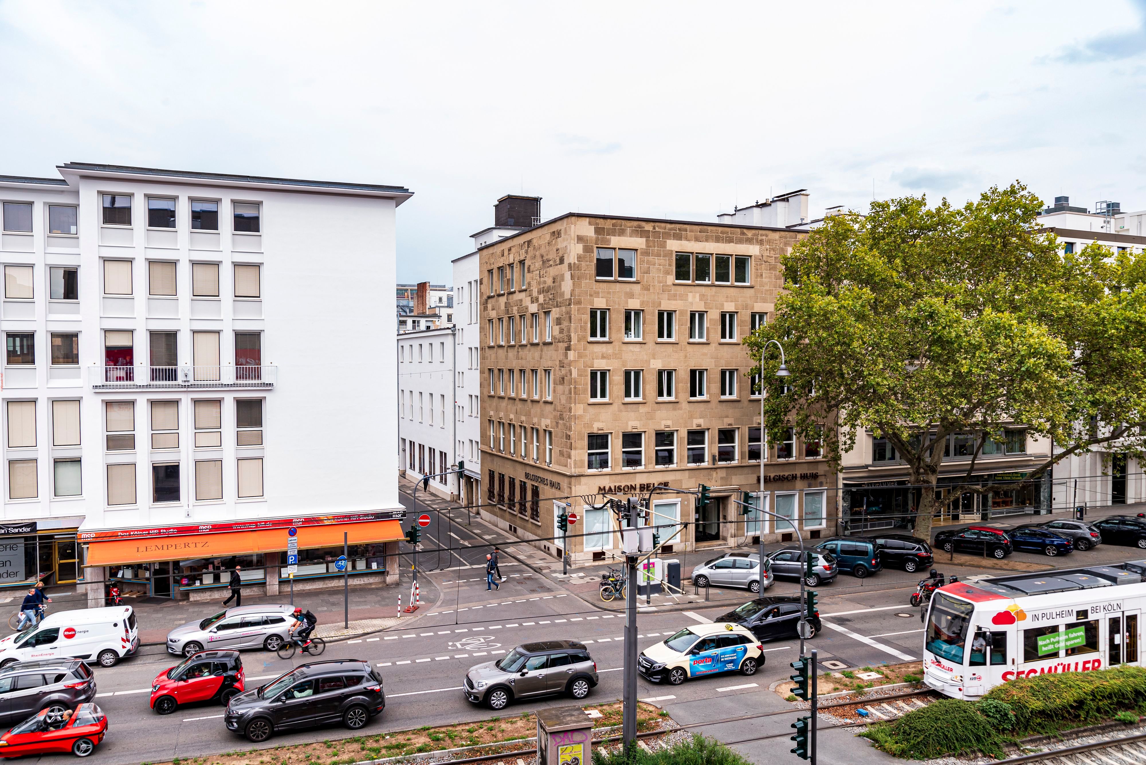 Blick auf das Interim des Römisch-Germanischen Museums im Belgischen Haus am Neumarkt.