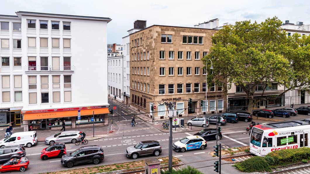 Blick auf das Interim des Römisch-Germanischen Museums im Belgischen Haus am Neumarkt.