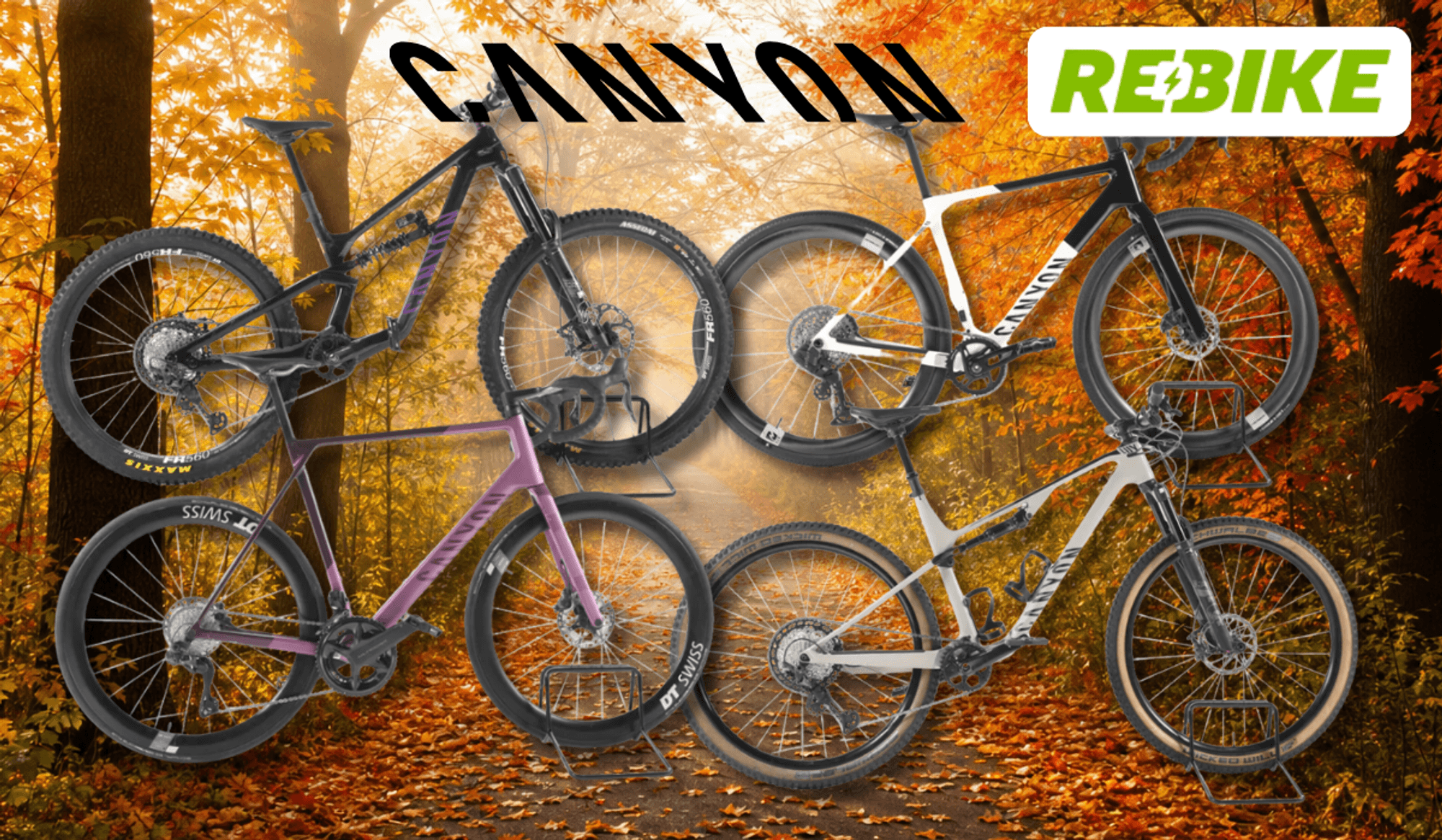 4 verschiedene Canyon Fahrräder aus dem Rebike Sale.