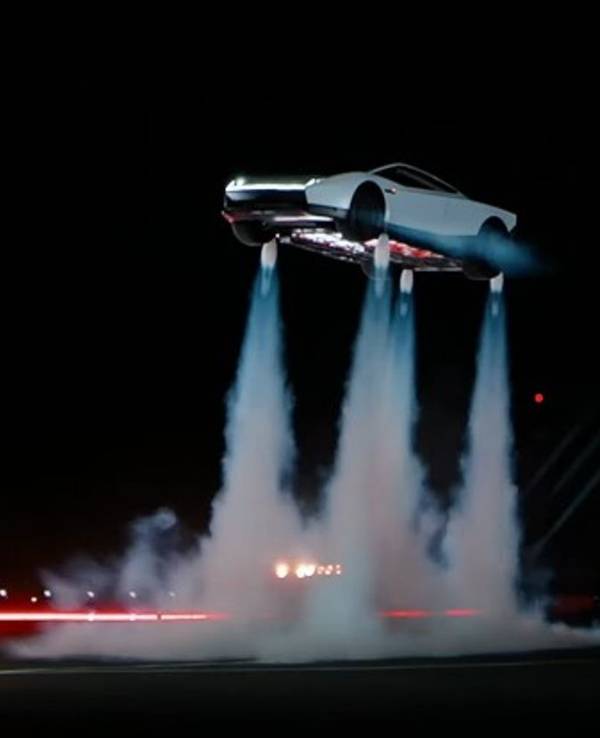 Tesla hat sein neues Roadster-Modell vorgestellt. Es kann fliegen. (Bild: Tesla)