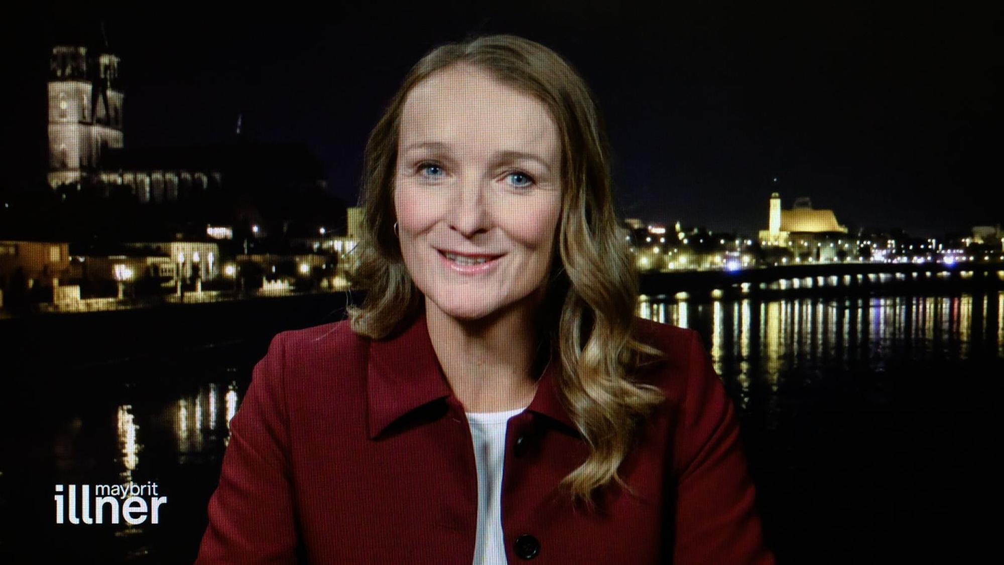 Claudia Wittig, stellvertretende Fraktionsvize des BSW in Sachsen-Anhalt, geriet in der Sendung mit Ralf Stegner aneinander. (Bild: ZDF/Svea Pietschmann )
