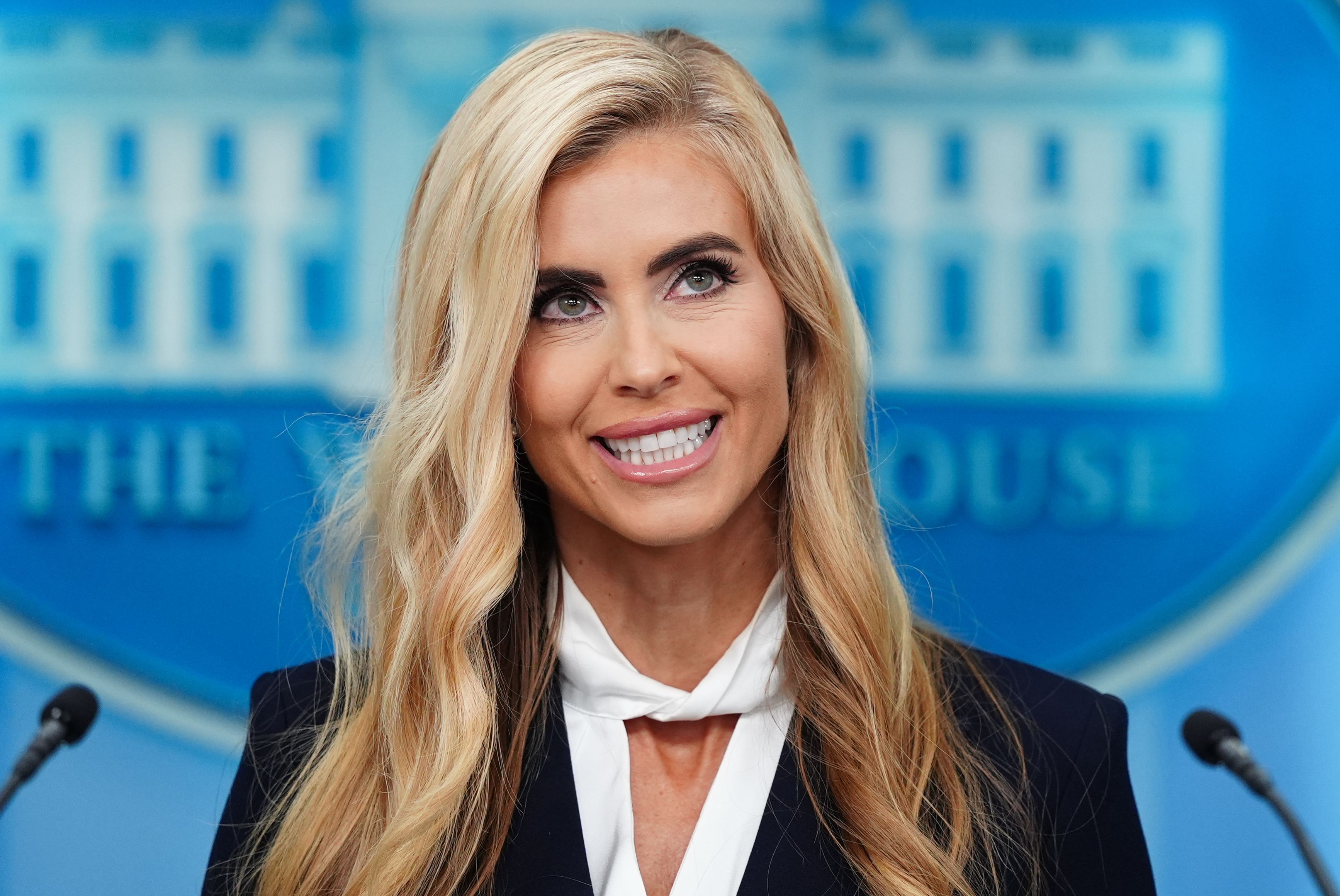 Trumps neue Pressesprecherin Katie Zacharia im im James-Brady-Presseraum des Weißen Hauses: Ihr spöttischer Klo-Kommentar sorgte für Verwirrung.