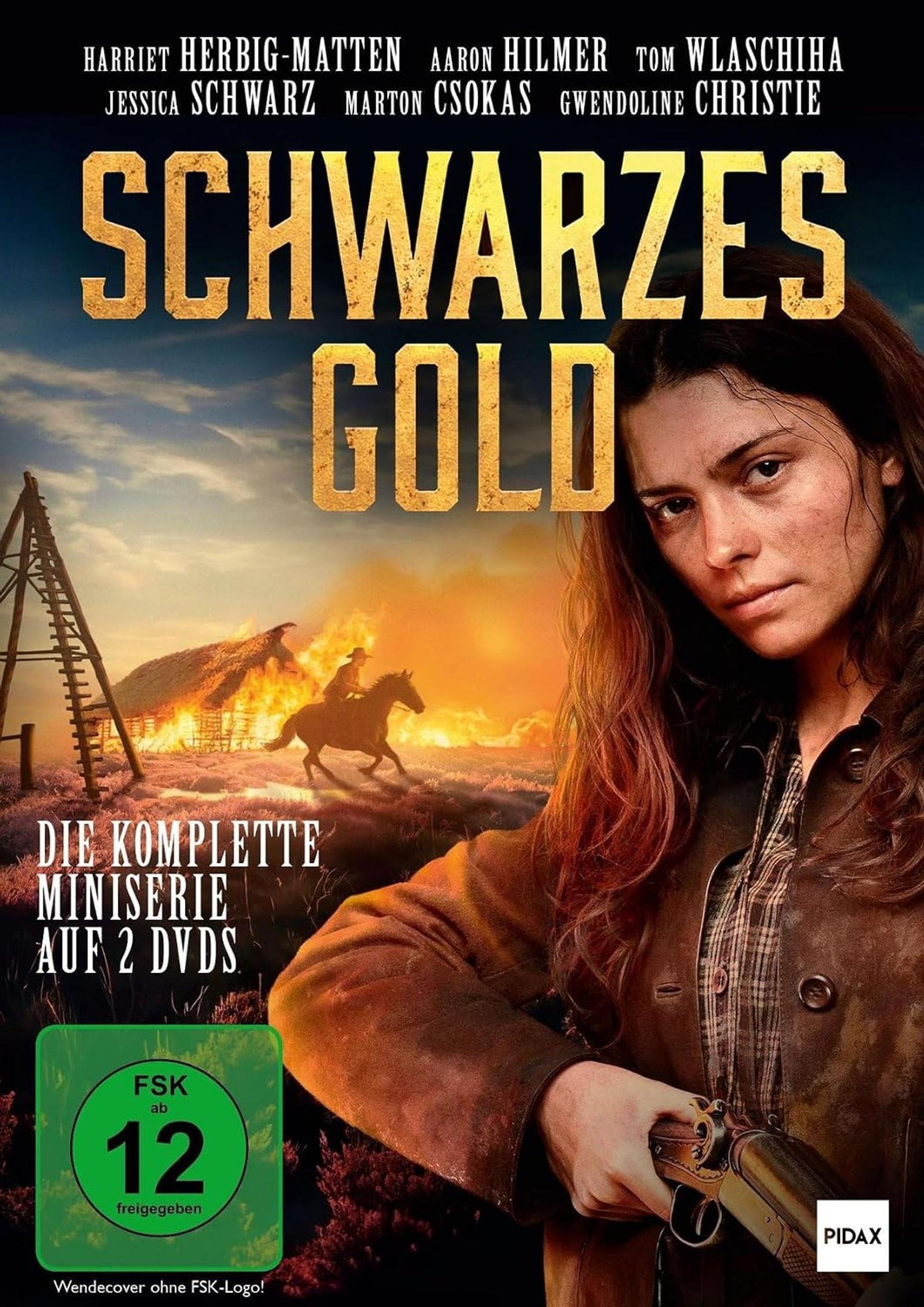 Von einem wundersamen Ölboom in der Lüneburger Heide erzählt die hochkarätig besetzte ARD-Dramaserie „Schwarzes Gold“. (Bild: Pidax/NDR/Viktoria Grunjajew/Boris Laewen/Hintergrund KI-generiert)