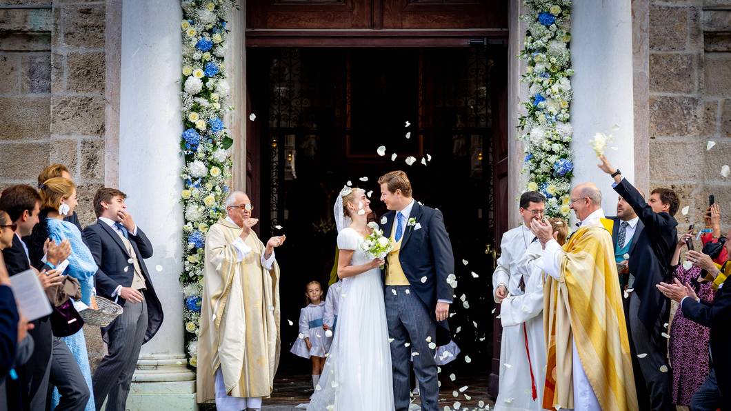 17-10-2026 Germany Wedding of Duchess Pauline of Wurttemberg and Count Constantin zu Konigsegg-Aulendorf in the former monastery church of St. Quirinus in Tegernsee. PUBLICATIONxINxGERxSUIxAUTxONLY Copyright: xPPEx