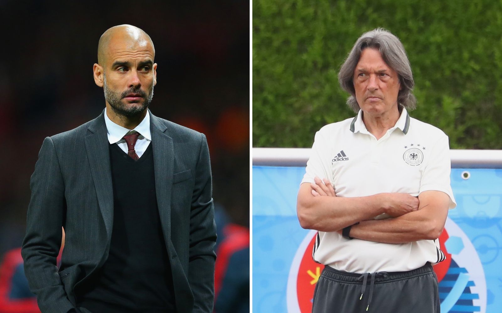 Pep Guardiola (links) und Hans-Wilhelm Müller-Wohlfahrt pflegten beim FC Bayern kein gutes Verhältnis. (Bild: Getty Images / Alexander Hassenstein / Alex Livesey)