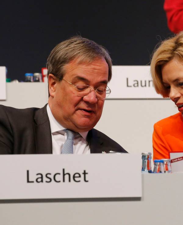 Julia Klöckner und Armin Laschet auf einem Parteitag