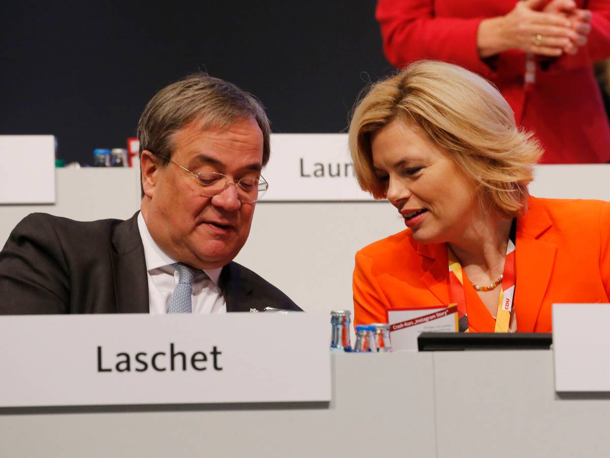 Julia Klöckner und Armin Laschet auf einem Parteitag