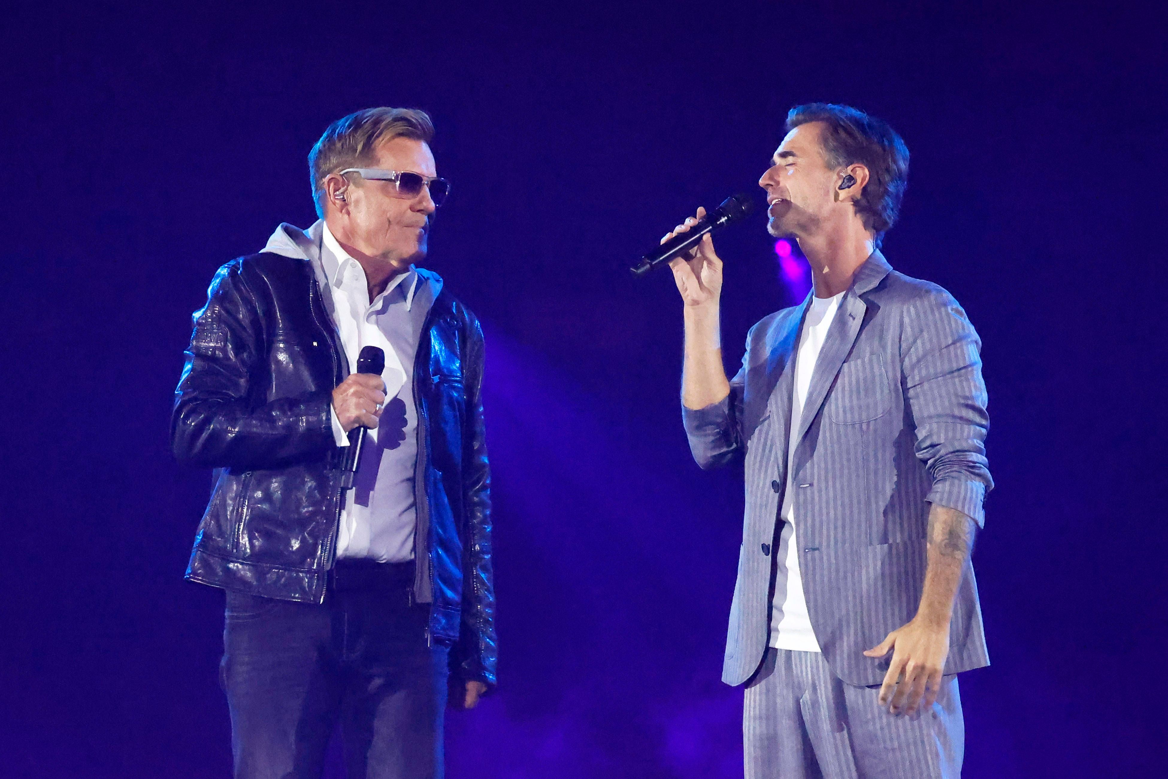Sänger Dieter Bohlen und Moderator Florian Silbereisen beim „Schlagerbooom“.