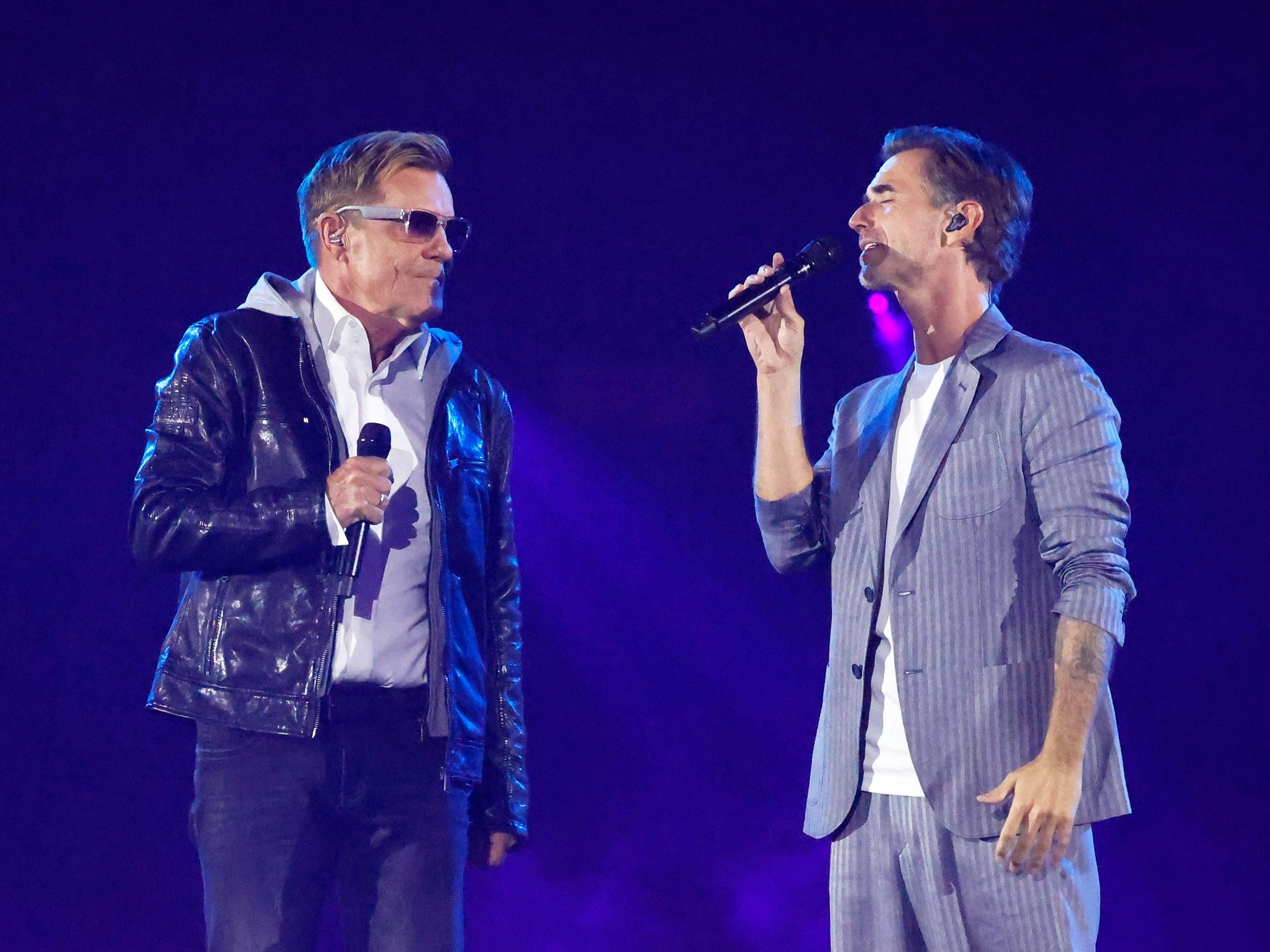 Sänger Dieter Bohlen und Moderator Florian Silbereisen beim „Schlagerbooom“.