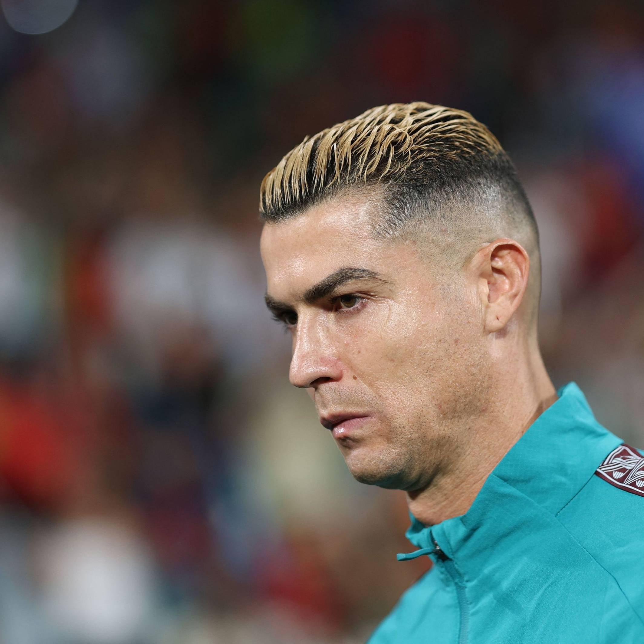 Cristiano Ronaldo mit angesäuerter Miene.