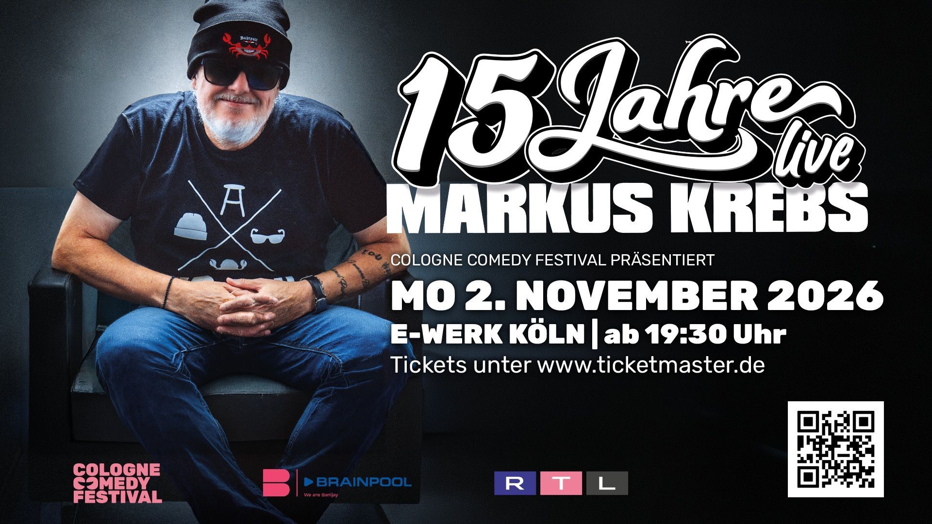 Markus Krebs – Jubiläumsprogramm „15 Jahre Markus Krebs“, 02.11.2026, E-Werk Köln.