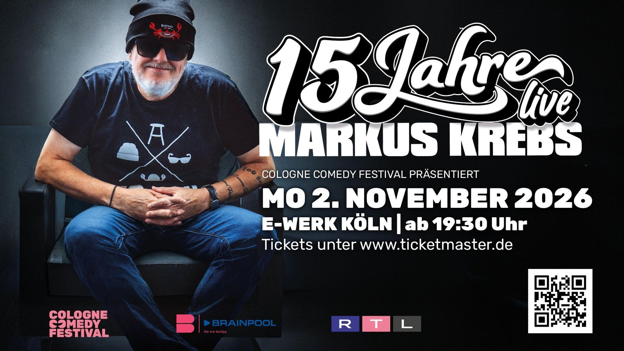 Markus Krebs – Jubiläumsprogramm „15 Jahre Markus Krebs“, 02.11.2026, E-Werk Köln.
