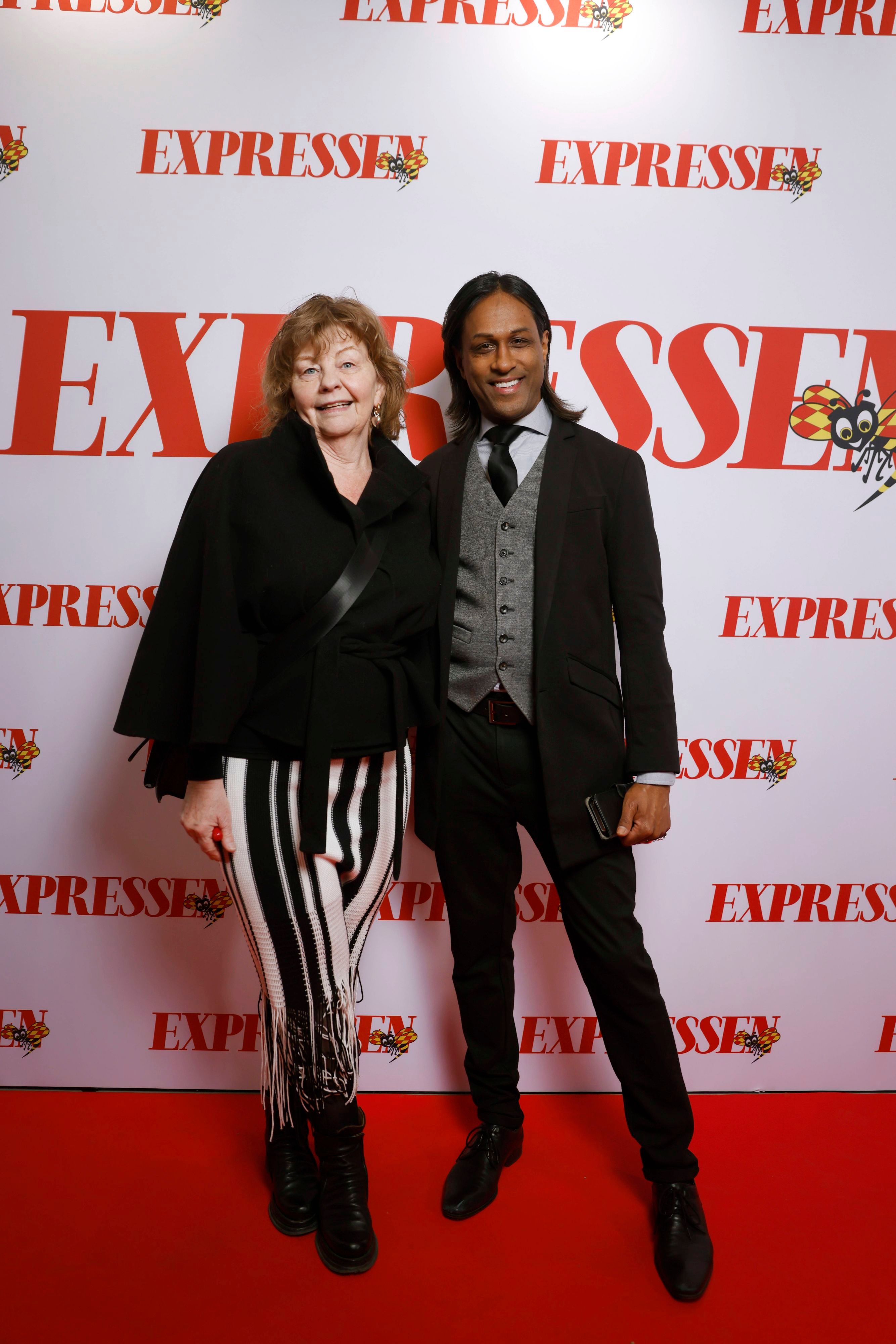 Inger Nilsson und Patric Nilsson bei ihrer Ankunft auf dem Kulturfest der schwedischen Zeitung „Expressen“ im Nalen in Stockholm am 2. März 2026.