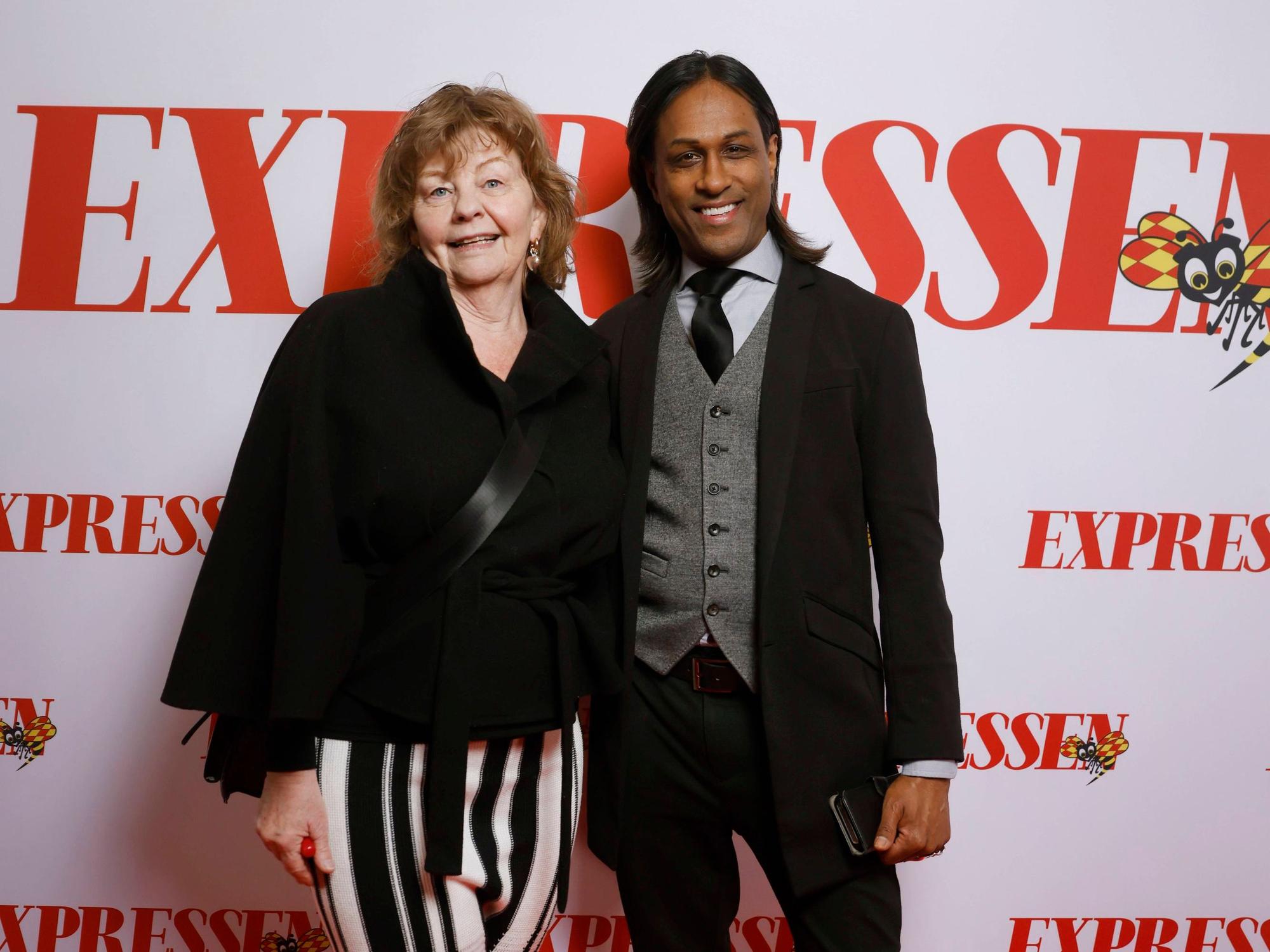 Inger Nilsson und Patric Nilsson bei ihrer Ankunft auf dem Kulturfest der schwedischen Zeitung „Expressen“ im Nalen in Stockholm am 2. März 2026.