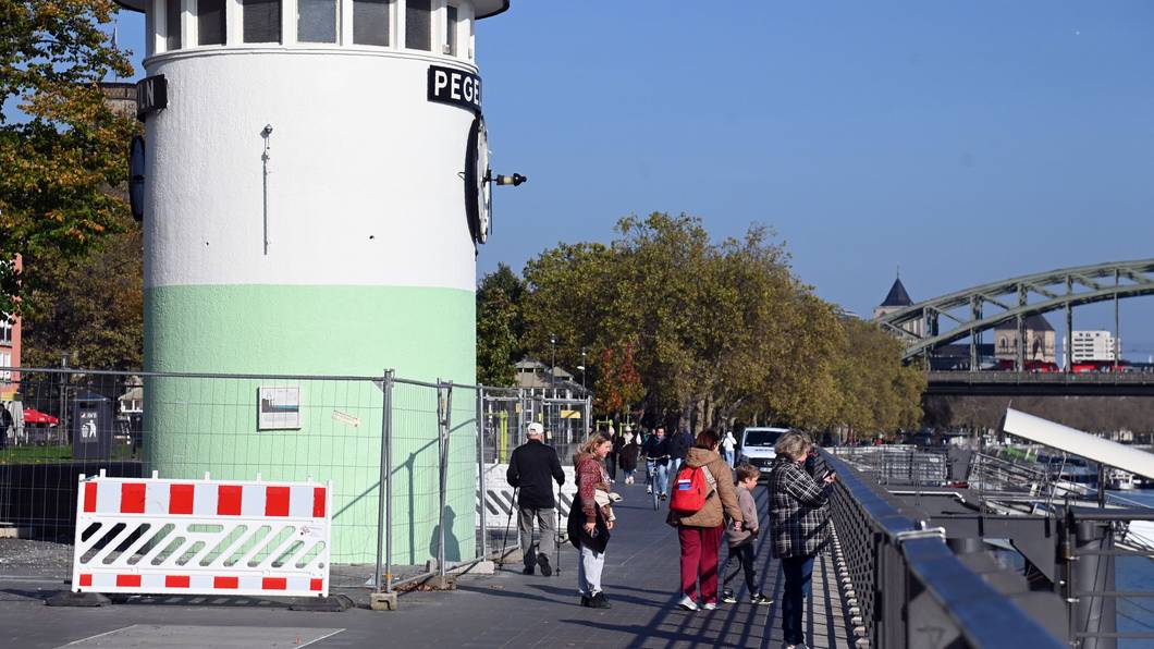 Der Pegel Köln wurde zur Hälfte in Grün gestrichen.