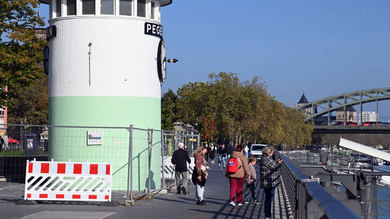 Der Pegel Köln wurde zur Hälfte in Grün gestrichen.