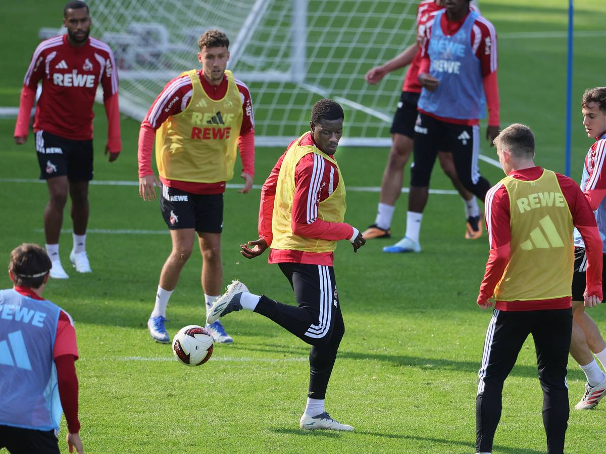 Übung im Training des 1. FC Köln.