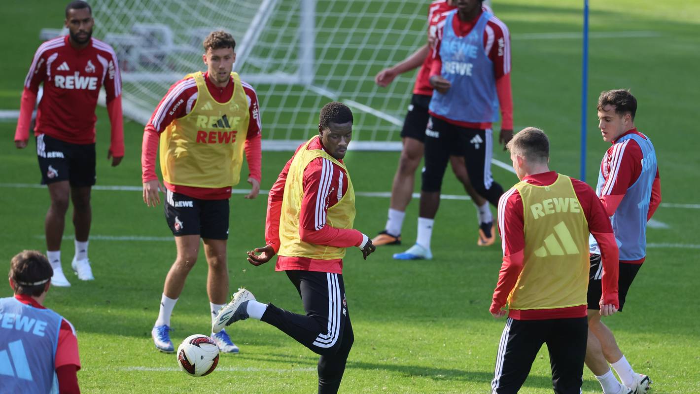 Übung im Training des 1. FC Köln.
