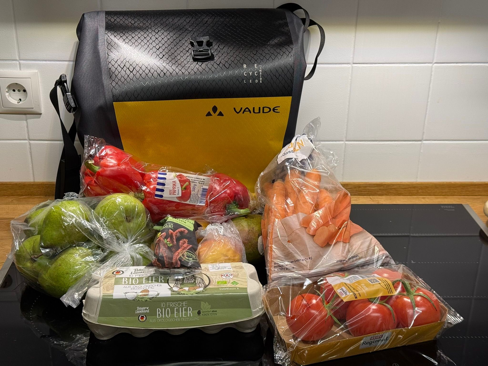Stauraum der Fahrradtasche.