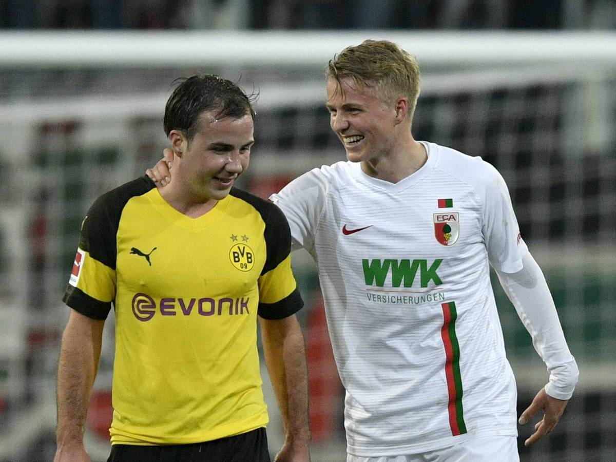 Mario Götze im Spiel gegen seinen Bruder Felix Götze.