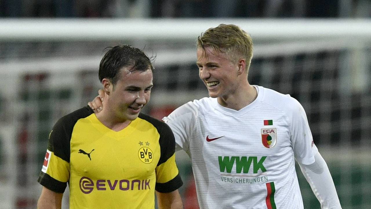 Mario Götze im Spiel gegen seinen Bruder Felix Götze.