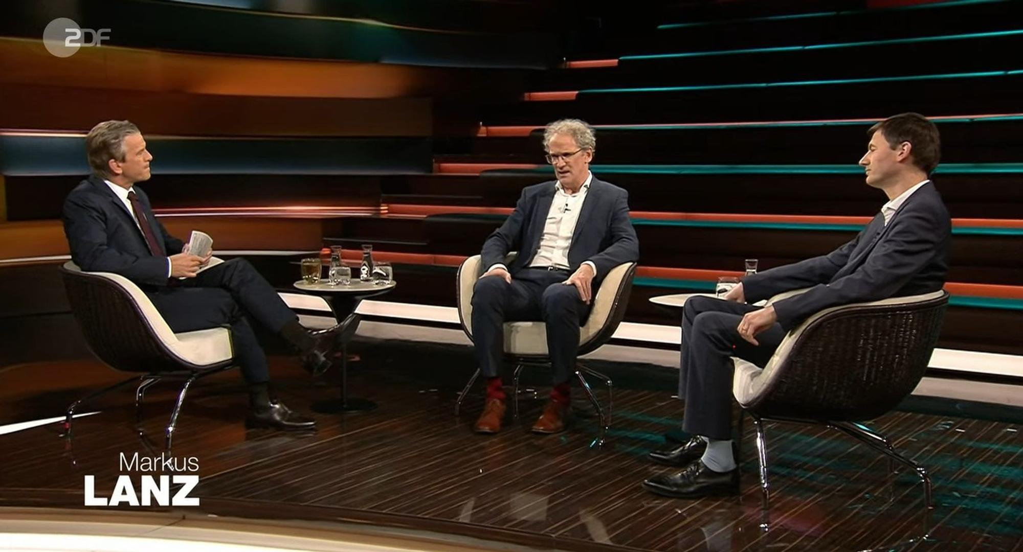 Am Donnerstagabend beschäftigte Markus Lanz (links) mit seinen Gästen die Ost-West-Debatte. (Bild: ZDF)