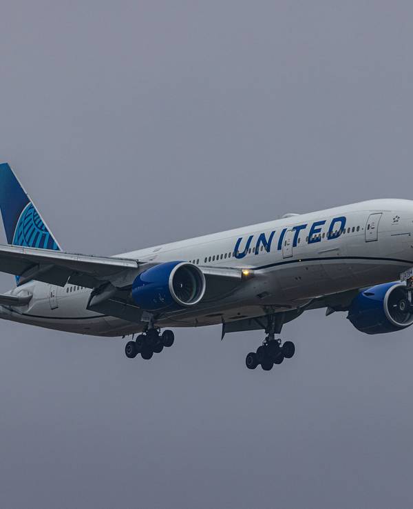 United-Boeing in der Luft.