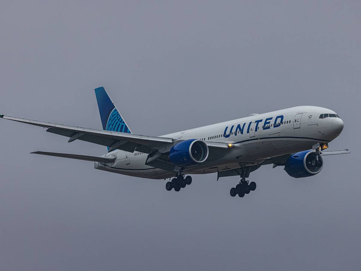 United-Boeing in der Luft.