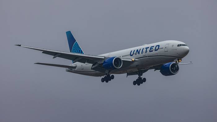 United-Boeing in der Luft.