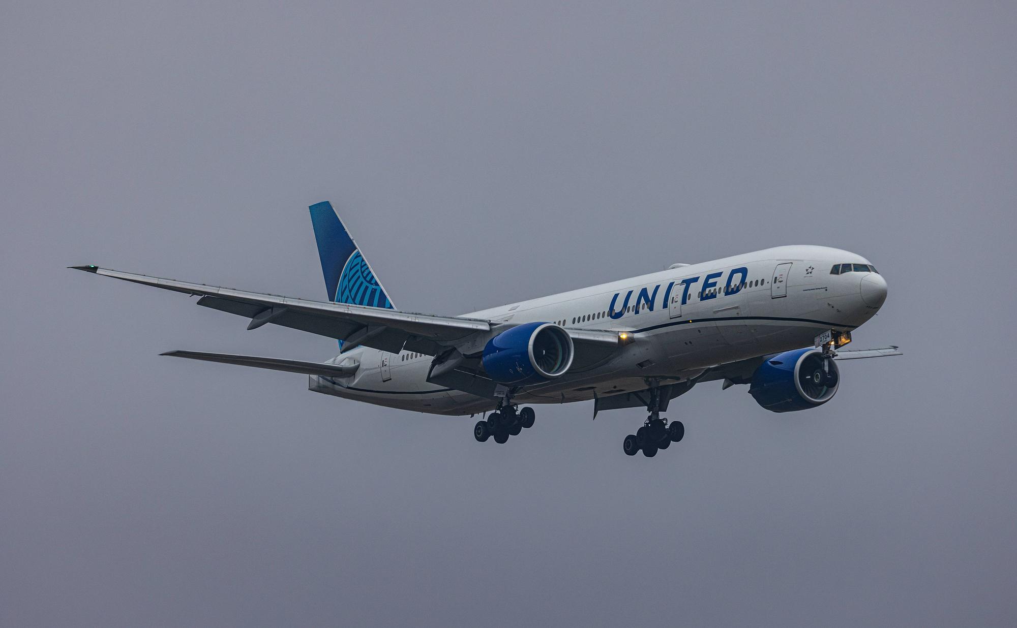 United-Boeing in der Luft.