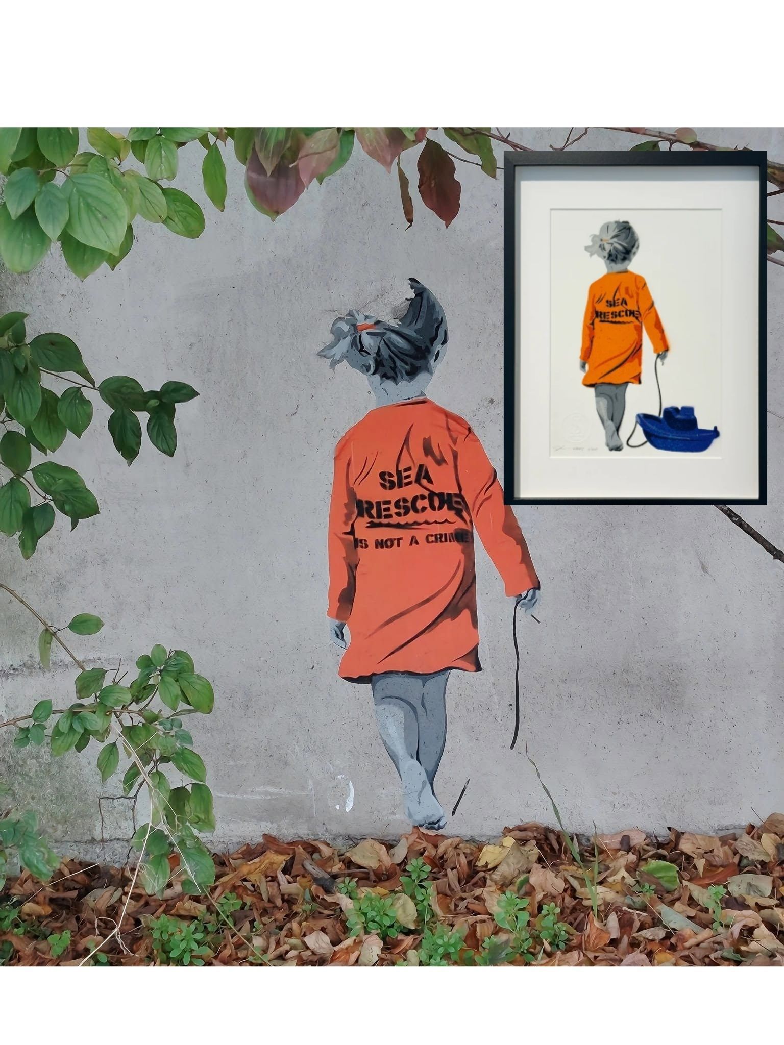 Das Street Art an der Kölner Brücke in Niehl. Rechts das Original des Kölner Künstlers Tim Ossege.