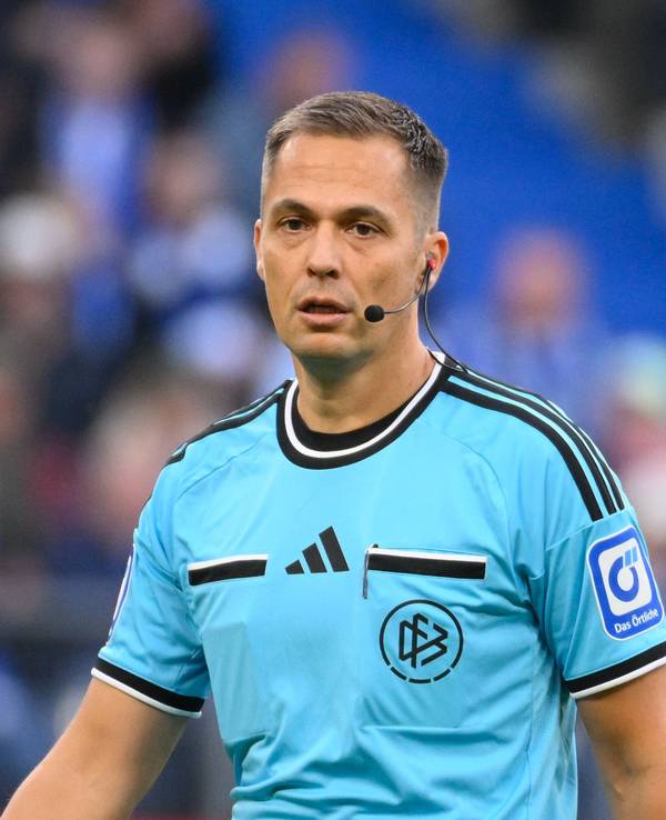 Schiedsrichter Robert Hartmann schaut während der Partie.