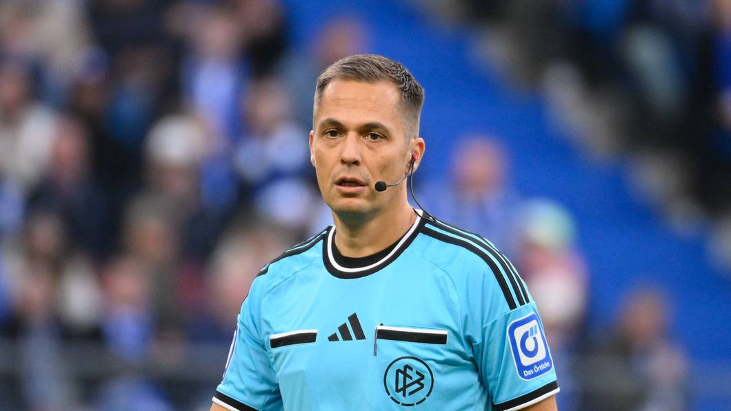 Schiedsrichter Robert Hartmann schaut während der Partie.