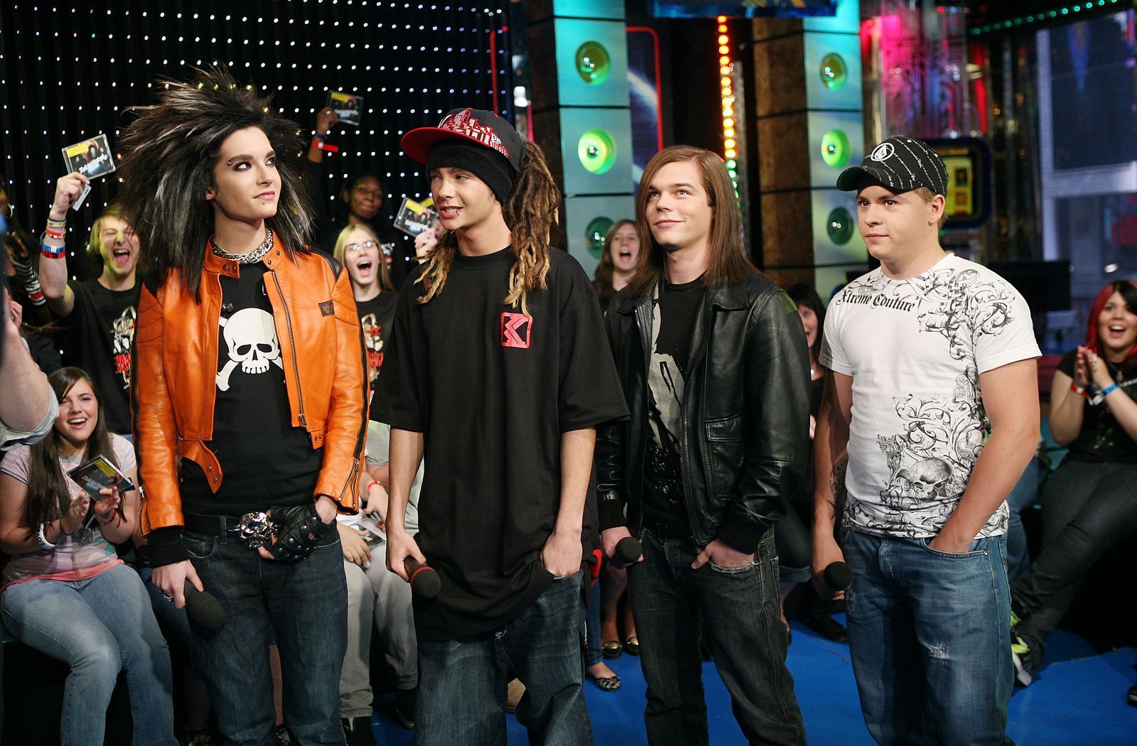 Früher Erfolg: 2008 waren Tokio Hotel bereits in den New Yorker Studios von MTV bei dem populären Format „TRL“ zu Gast. (Bild: 2008 Getty Images/Scott Gries)