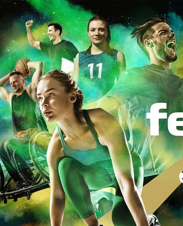 Key Visual felix Award 2026: Sportlerinnen und Sportler in Aktion
