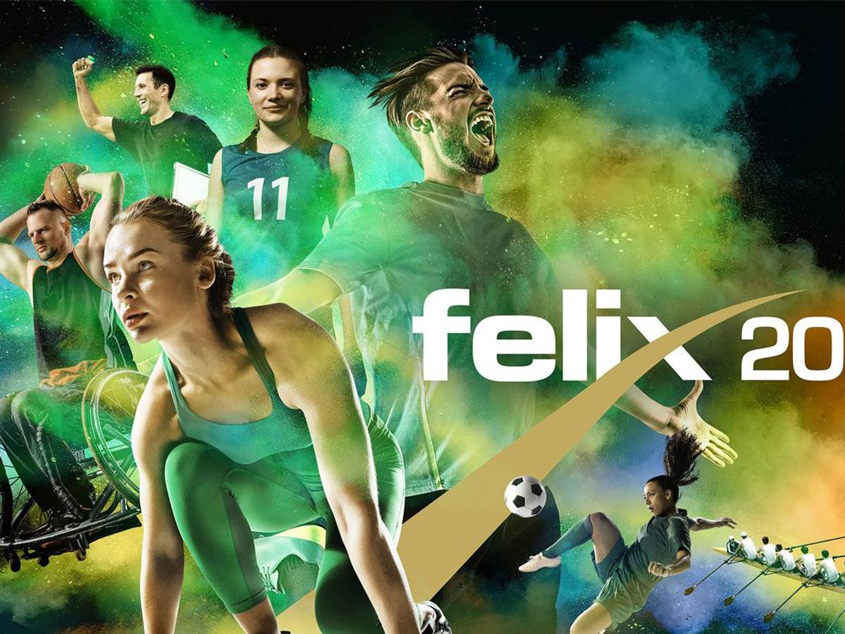 Key Visual felix Award 2026: Sportlerinnen und Sportler in Aktion
