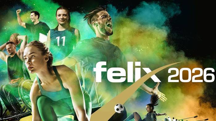 Key Visual felix Award 2026: Sportlerinnen und Sportler in Aktion