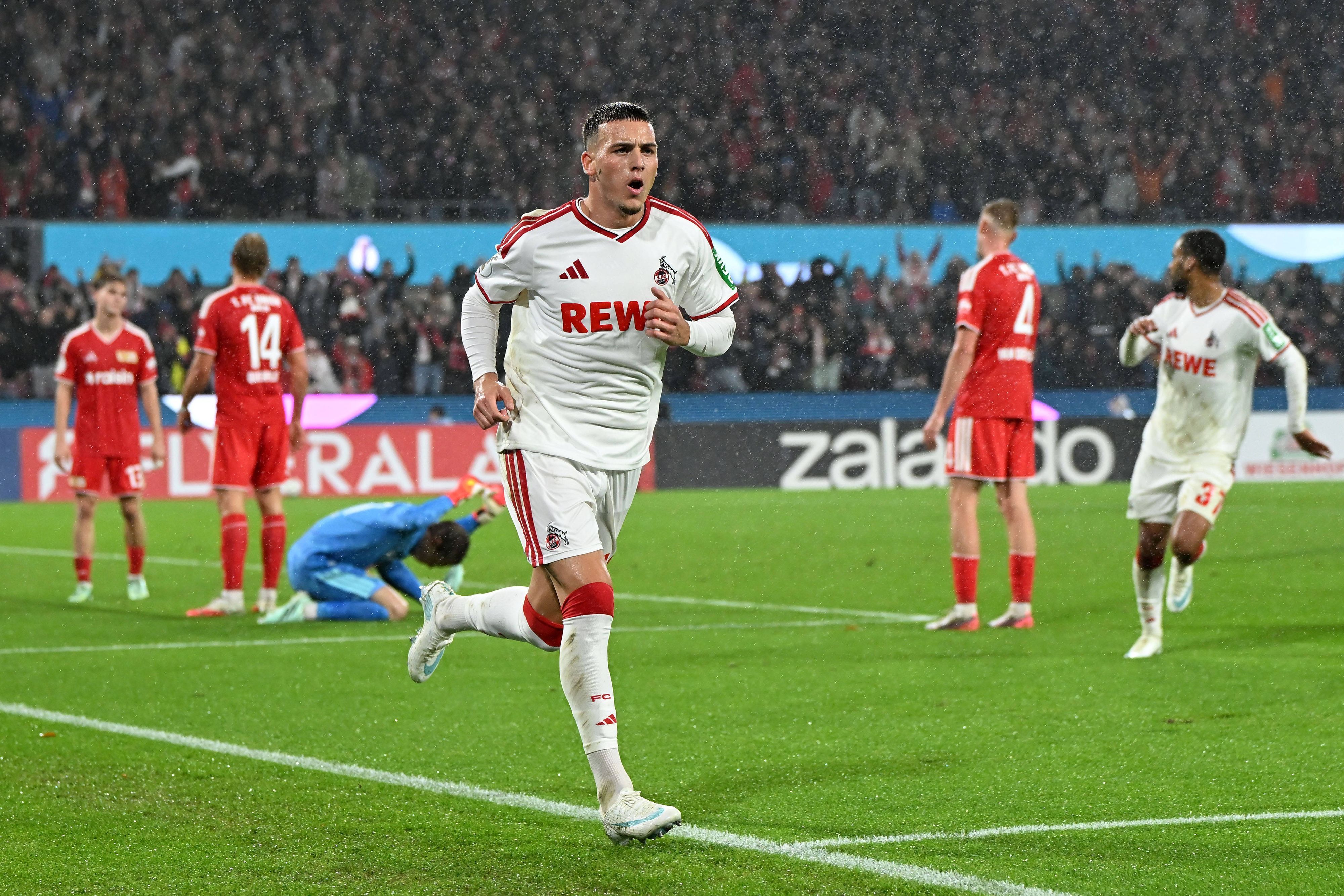 Said El Mala (1. FC Köln) nach seinem Treffer zum zwischenzeitlichen 1:0 gegen Union in der 2. Runde des DFB-Pokals.