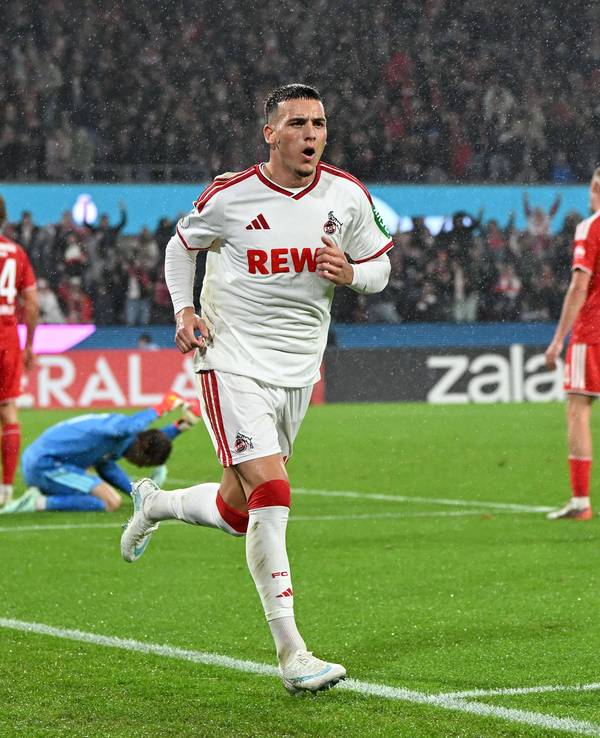 Said El Mala (1. FC Köln) nach seinem Treffer zum zwischenzeitlichen 1:0 gegen Union in der 2. Runde des DFB-Pokals.