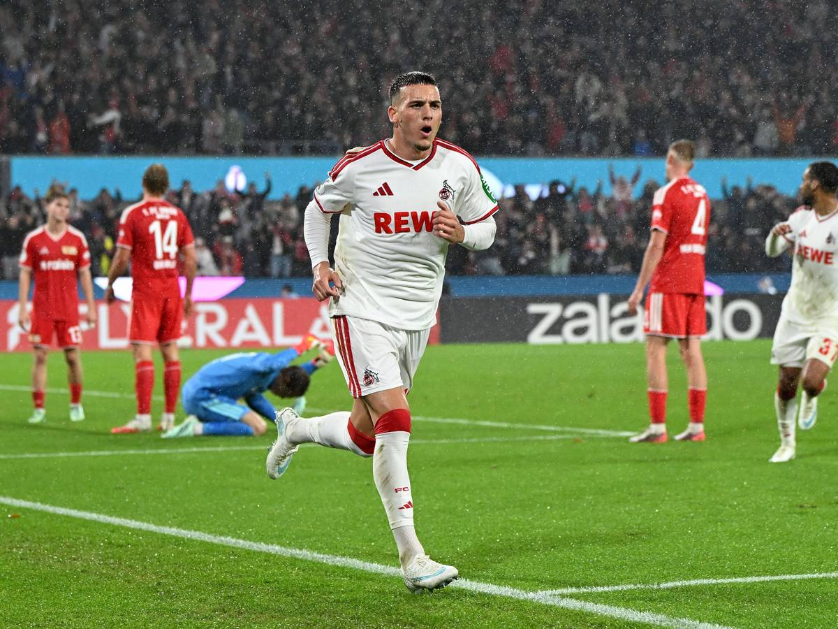 Said El Mala (1. FC Köln) nach seinem Treffer zum zwischenzeitlichen 1:0 gegen Union in der 2. Runde des DFB-Pokals.