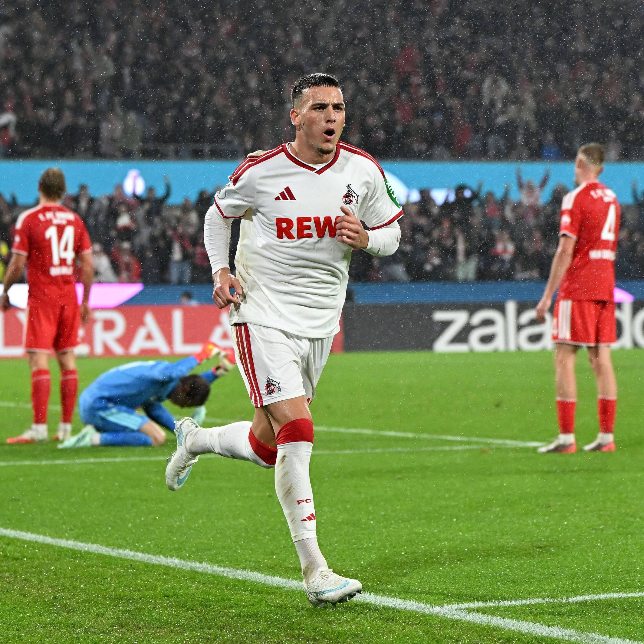 Said El Mala (1. FC Köln) nach seinem Treffer zum zwischenzeitlichen 1:0 gegen Union in der 2. Runde des DFB-Pokals.