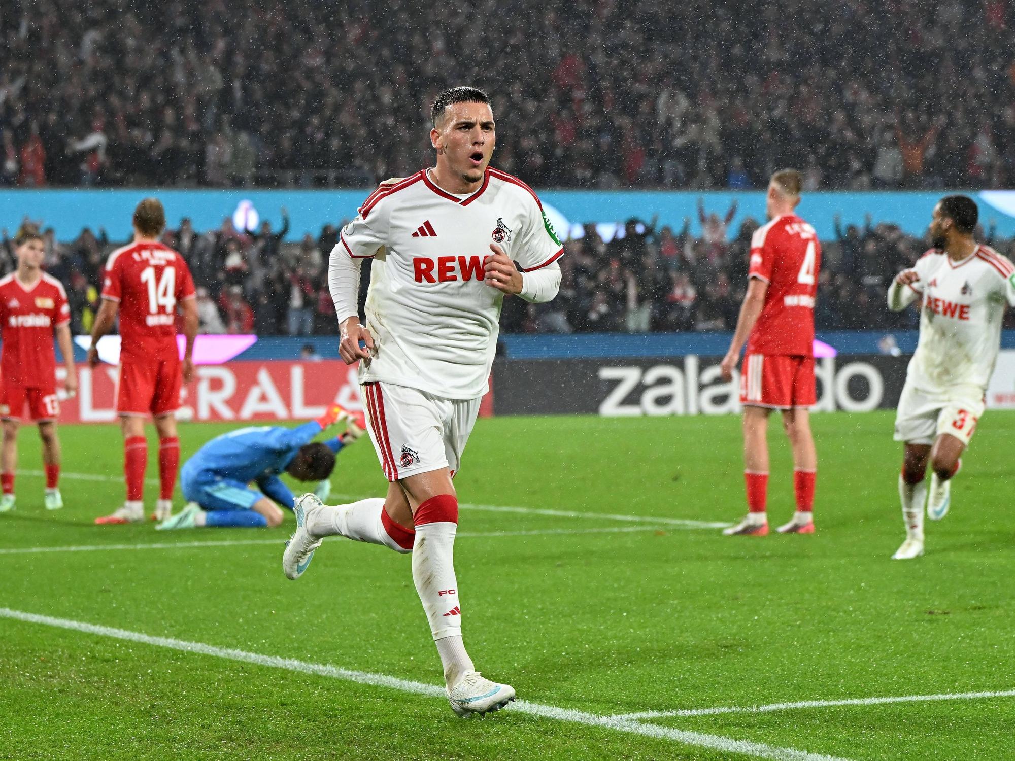 Said El Mala (1. FC Köln) nach seinem Treffer zum zwischenzeitlichen 1:0 gegen Union in der 2. Runde des DFB-Pokals.