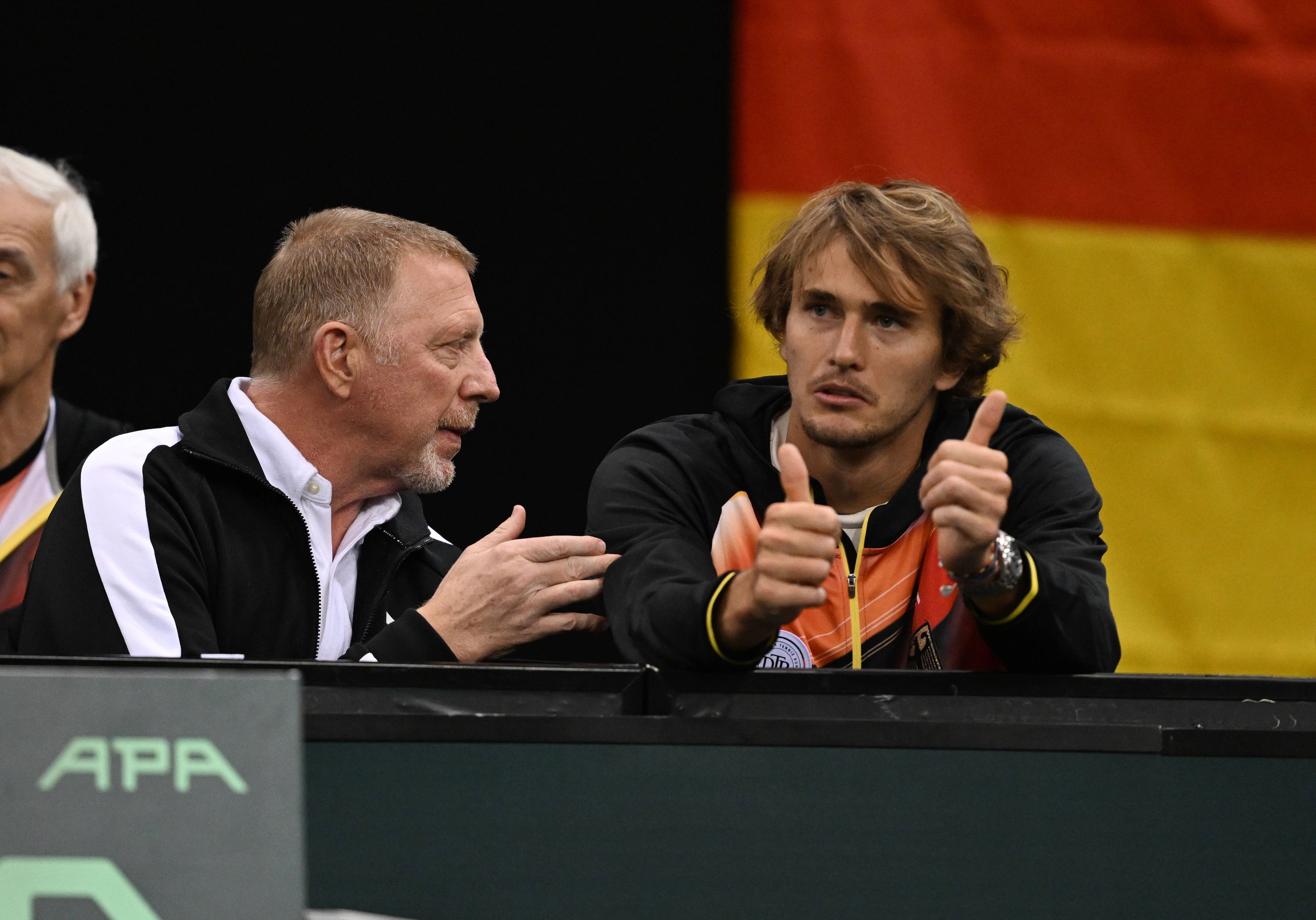 Boris Becker und Alexander Zverev im Gespräch
