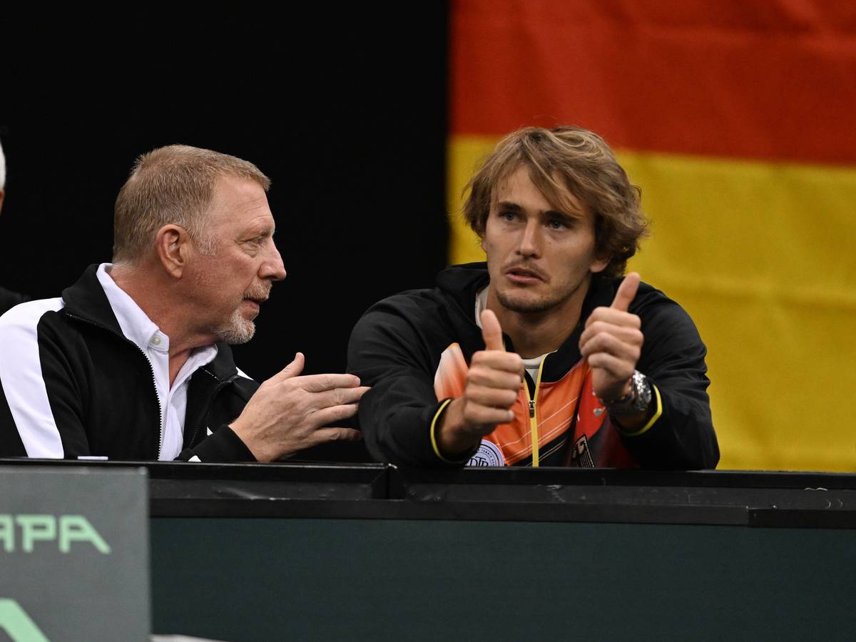 Boris Becker und Alexander Zverev im Gespräch