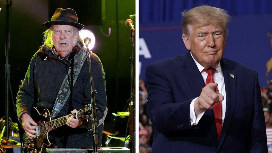 Neil Young (links) hat Klage gegen das Wahlkampfkomitee von US-Präsident Donald Trump eingereicht. (Bild: Getty Images / Winter / Wong (Collage))