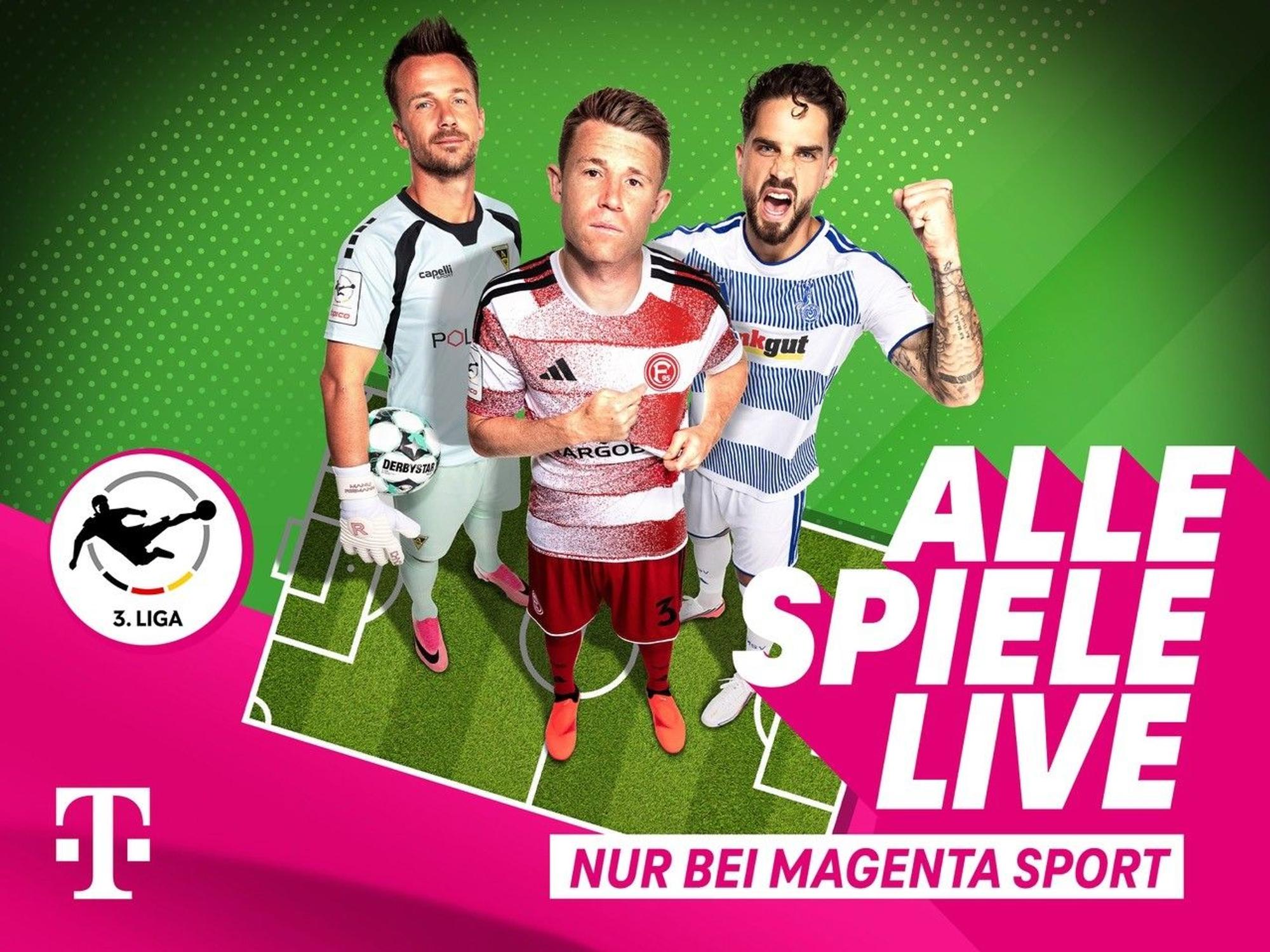 Die Tickets werden zur Verfügung gestellt von MagentaSport, wo du alle Spiele der 3. Liga live und in der Konferenz sehen kannst.