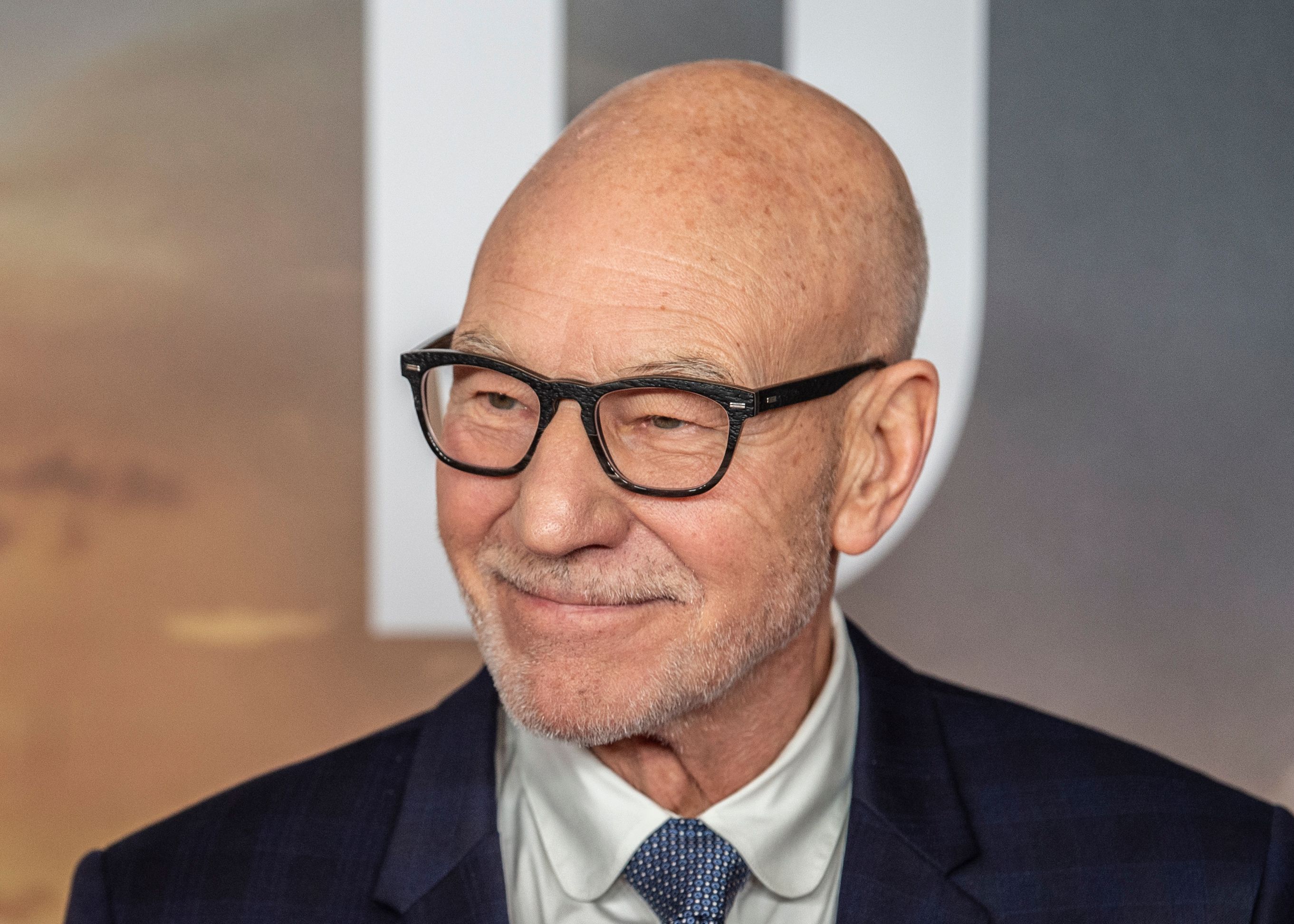 Patrick Stewart auf einer Veranstaltung.